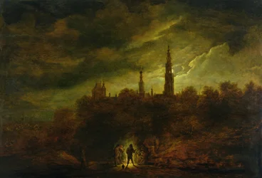 Paisaje a la luz de la luna
